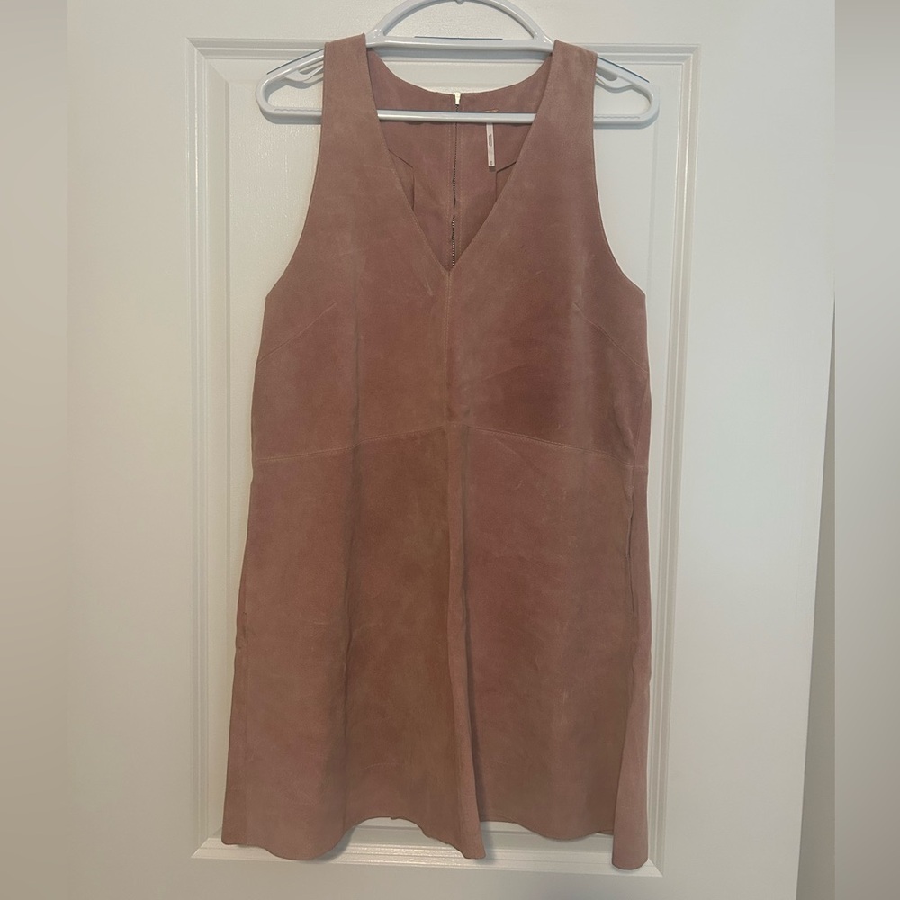 Free People Suede V-Neck Shift Dress